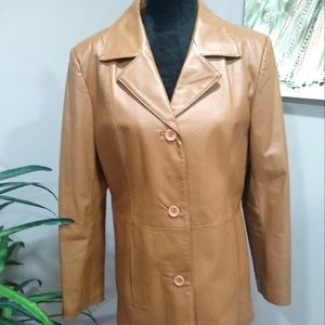 Dialogue Tan Leather Jacket